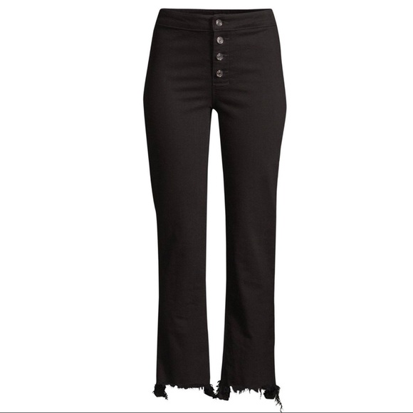 NEW RTA BLACK DISTRESSED BUTTON FRONT JEANS - Picture 7 of 7